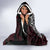 Denmark Viking Blood Hooded Blanket Nordic Runes and Shield of Ancestry in Tribal Knotwork