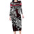 Personalized Denmark Viking Blood Long Sleeve Bodycon Dress Nordic Runes and Shield of Ancestry in Tribal Knotwork