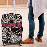 Denmark Viking Blood Luggage Cover Nordic Runes and Shield of Ancestry in Tribal Knotwork