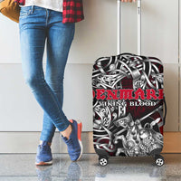 Denmark Viking Blood Luggage Cover Nordic Runes and Shield of Ancestry in Tribal Knotwork