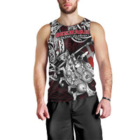 Personalized Denmark Viking Blood Men Tank Top Nordic Runes and Shield of Ancestry in Tribal Knotwork