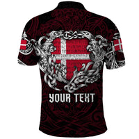 Personalized Denmark Viking Blood Polo Shirt Nordic Runes and Shield of Ancestry in Tribal Knotwork