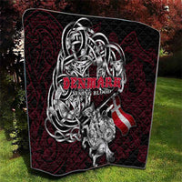 Denmark Viking Blood Quilt Nordic Runes and Shield of Ancestry in Tribal Knotwork