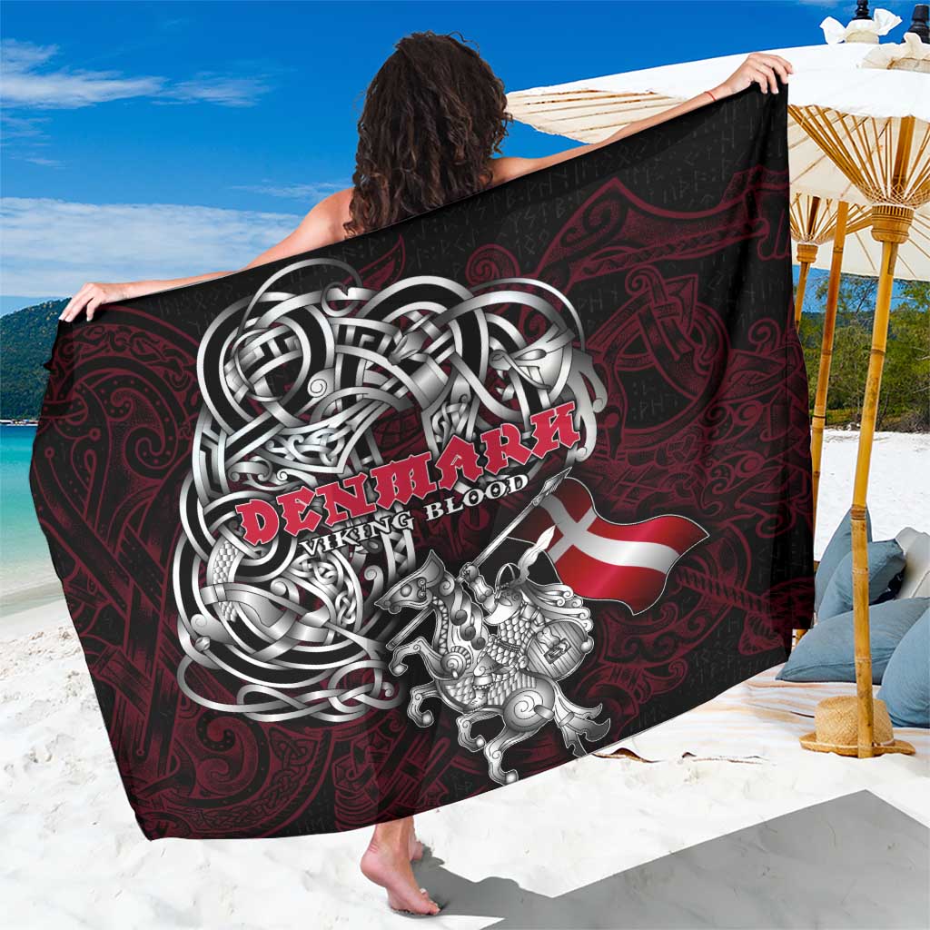Denmark Viking Blood Sarong Nordic Runes and Shield of Ancestry in Tribal Knotwork