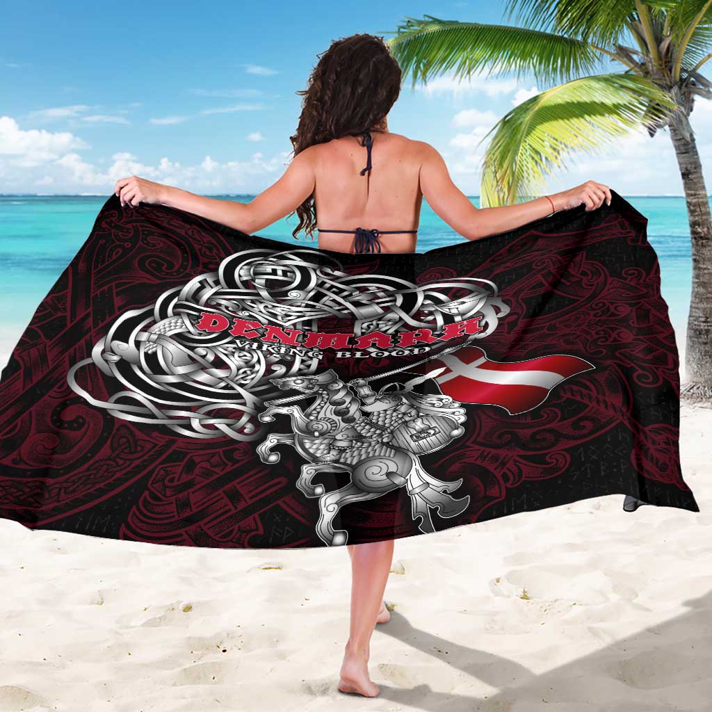 Denmark Viking Blood Sarong Nordic Runes and Shield of Ancestry in Tribal Knotwork