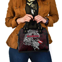 Denmark Viking Blood Shoulder Handbag Nordic Runes and Shield of Ancestry in Tribal Knotwork