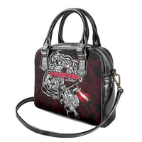 Denmark Viking Blood Shoulder Handbag Nordic Runes and Shield of Ancestry in Tribal Knotwork