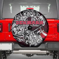 Denmark Viking Blood Spare Tire Cover Nordic Runes and Shield of Ancestry in Tribal Knotwork