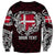 Personalized Denmark Viking Blood Sweatshirt Nordic Runes and Shield of Ancestry in Tribal Knotwork
