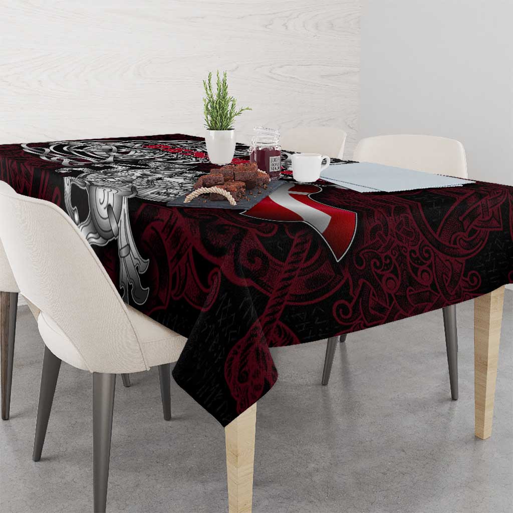 Denmark Viking Blood Tablecloth Nordic Runes and Shield of Ancestry in Tribal Knotwork