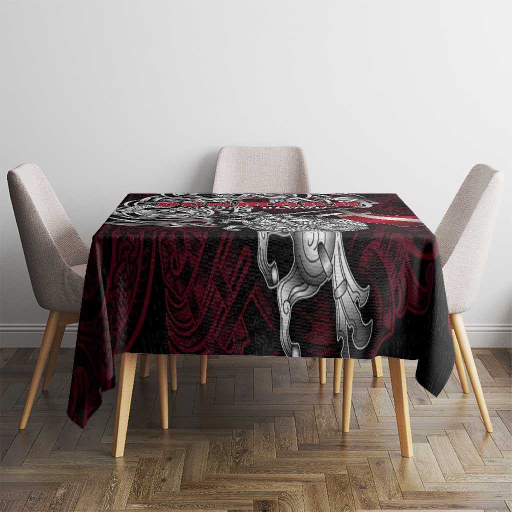 Denmark Viking Blood Tablecloth Nordic Runes and Shield of Ancestry in Tribal Knotwork