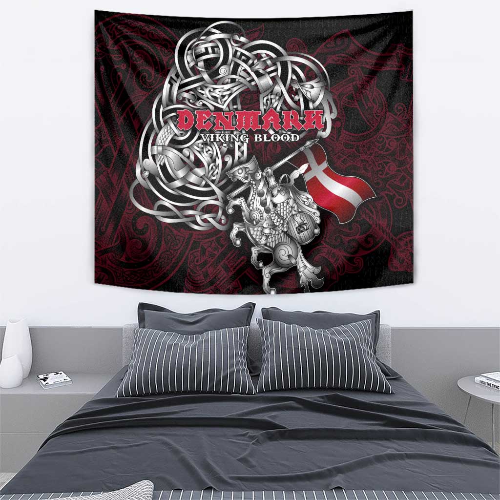 Denmark Viking Blood Tapestry Nordic Runes and Shield of Ancestry in Tribal Knotwork