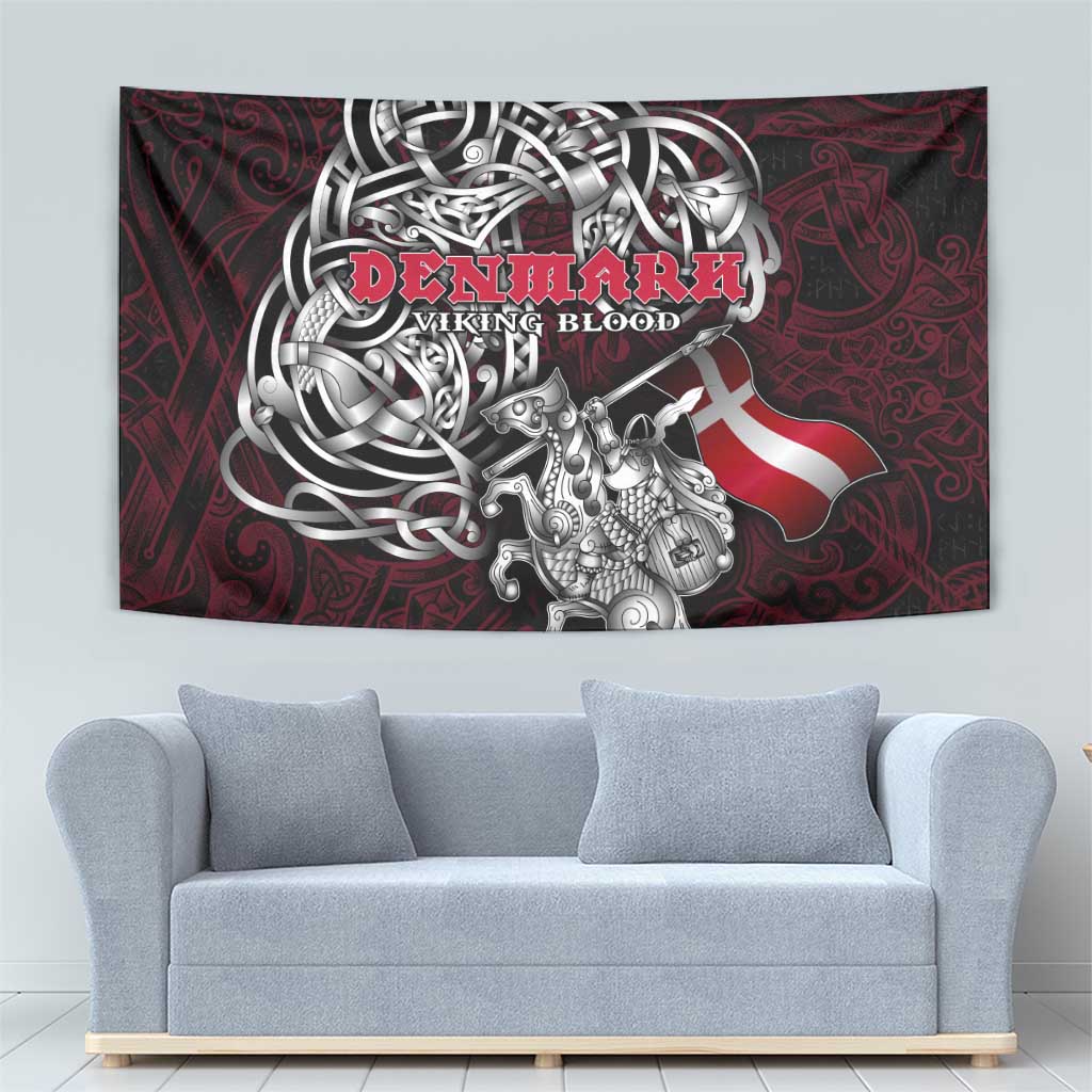 Denmark Viking Blood Tapestry Nordic Runes and Shield of Ancestry in Tribal Knotwork