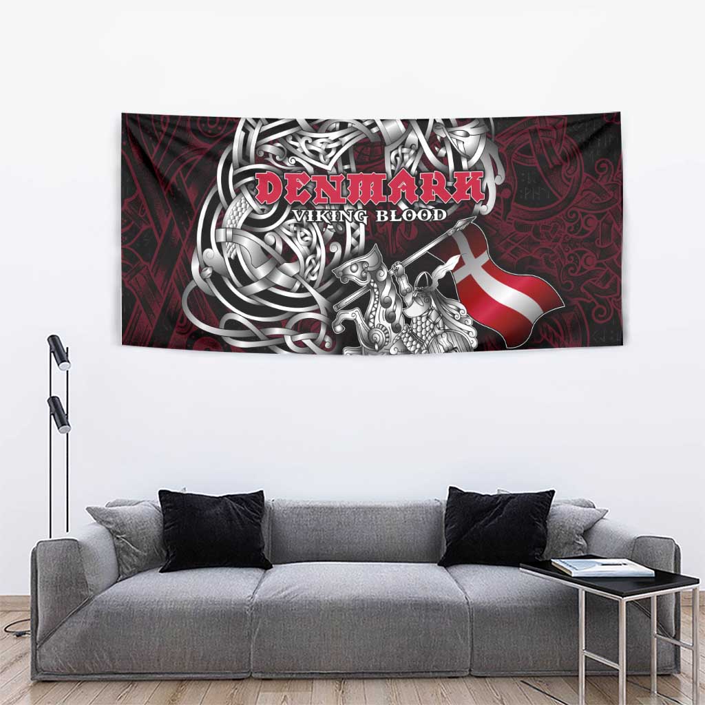 Denmark Viking Blood Tapestry Nordic Runes and Shield of Ancestry in Tribal Knotwork