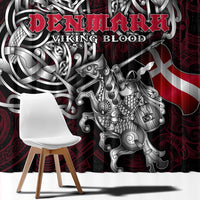 Denmark Viking Blood Window Curtain Nordic Runes and Shield of Ancestry in Tribal Knotwork