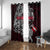 Denmark Viking Blood Window Curtain Nordic Runes and Shield of Ancestry in Tribal Knotwork