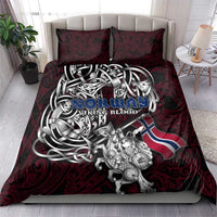 Norway Viking Blood Bedding Set Nordic Runes and Shield of Ancestry in Tribal Knotwork