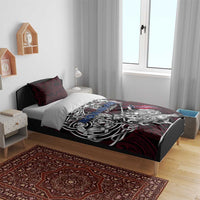 Norway Viking Blood Bedding Set Nordic Runes and Shield of Ancestry in Tribal Knotwork