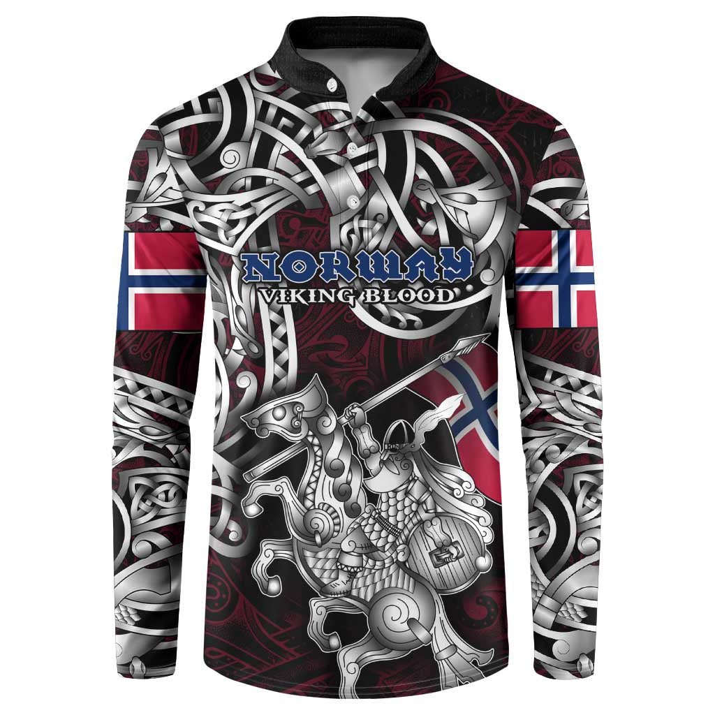 Personalized Norway Viking Blood Button Sweatshirt Nordic Runes and Shield of Ancestry in Tribal Knotwork