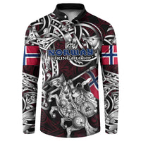 Personalized Norway Viking Blood Button Sweatshirt Nordic Runes and Shield of Ancestry in Tribal Knotwork