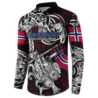Personalized Norway Viking Blood Button Sweatshirt Nordic Runes and Shield of Ancestry in Tribal Knotwork