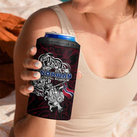 Norway Viking Blood 4 in 1 Can Cooler Tumbler Nordic Runes and Shield of Ancestry in Tribal Knotwork