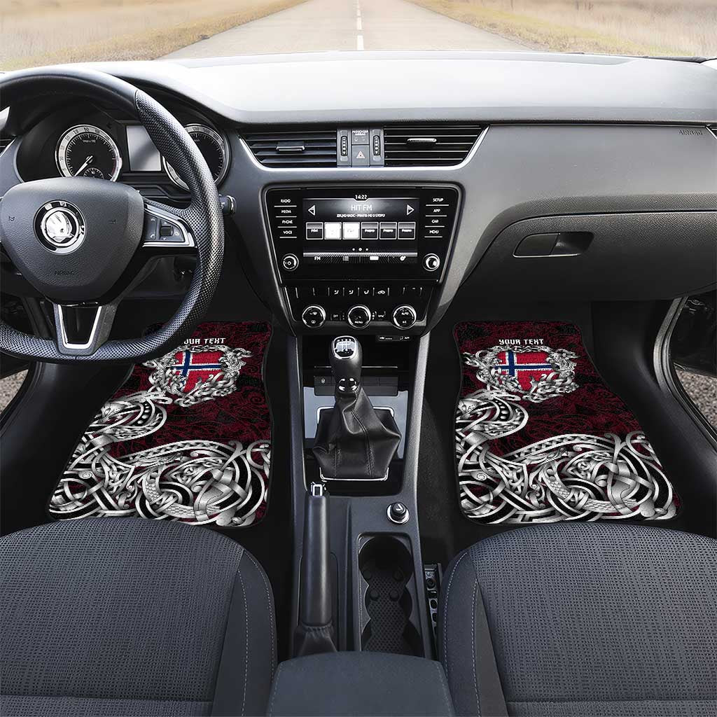 Norway Viking Blood Car Mats Nordic Runes and Shield of Ancestry in Tribal Knotwork