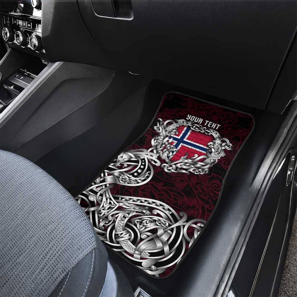 Norway Viking Blood Car Mats Nordic Runes and Shield of Ancestry in Tribal Knotwork