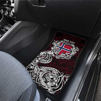 Norway Viking Blood Car Mats Nordic Runes and Shield of Ancestry in Tribal Knotwork