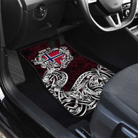 Norway Viking Blood Car Mats Nordic Runes and Shield of Ancestry in Tribal Knotwork