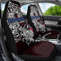 Norway Viking Blood Car Seat Cover Nordic Runes and Shield of Ancestry in Tribal Knotwork