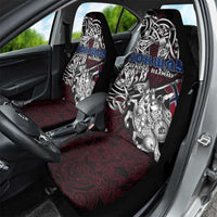 Norway Viking Blood Car Seat Cover Nordic Runes and Shield of Ancestry in Tribal Knotwork