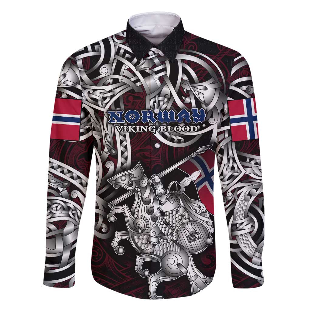 Personalized Norway Viking Blood Family Matching Off Shoulder Short Dress and Hawaiian Shirt Nordic Runes and Shield of Ancestry in Tribal Knotwork