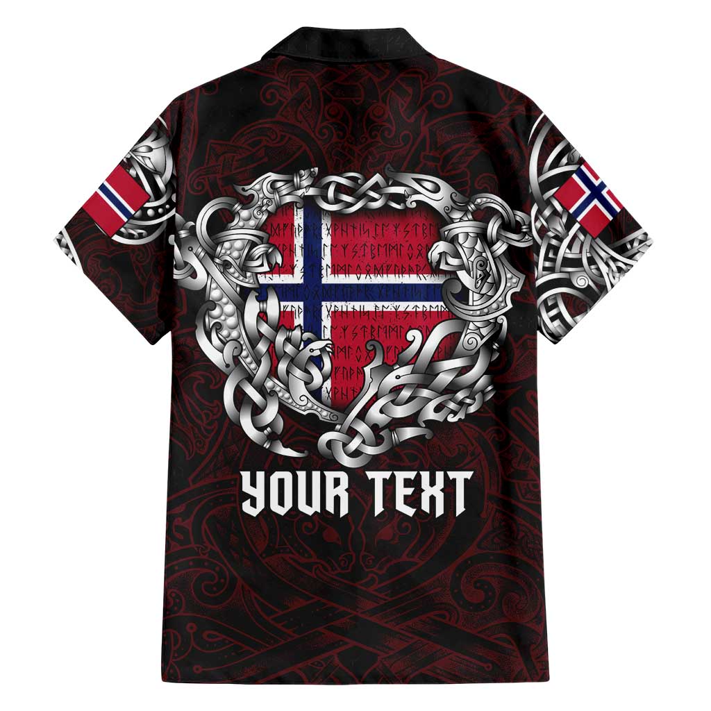 Personalized Norway Viking Blood Family Matching Short Sleeve Bodycon Dress and Hawaiian Shirt Nordic Runes and Shield of Ancestry in Tribal Knotwork