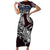 Personalized Norway Viking Blood Family Matching Short Sleeve Bodycon Dress and Hawaiian Shirt Nordic Runes and Shield of Ancestry in Tribal Knotwork