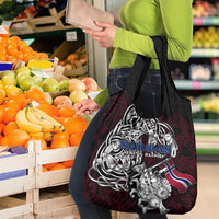 Norway Viking Blood Grocery Bag Nordic Runes and Shield of Ancestry in Tribal Knotwork