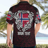 Personalized Norway Viking Blood Hawaiian Shirt Nordic Runes and Shield of Ancestry in Tribal Knotwork