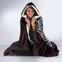 Norway Viking Blood Hooded Blanket Nordic Runes and Shield of Ancestry in Tribal Knotwork