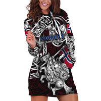 Personalized Norway Viking Blood Hoodie Dress Nordic Runes and Shield of Ancestry in Tribal Knotwork