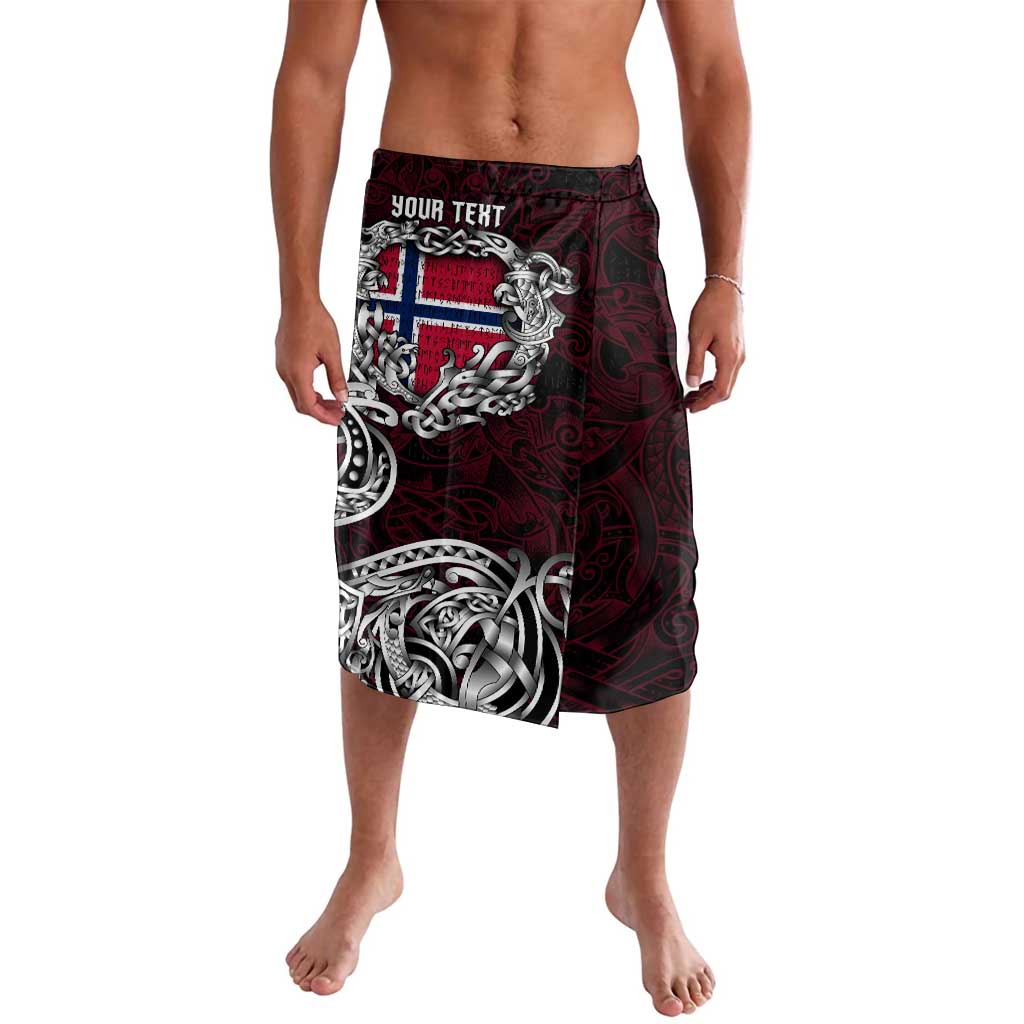 Personalized Norway Viking Blood Lavalava Nordic Runes and Shield of Ancestry in Tribal Knotwork