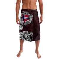 Personalized Norway Viking Blood Lavalava Nordic Runes and Shield of Ancestry in Tribal Knotwork