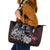 Norway Viking Blood Leather Tote Bag Nordic Runes and Shield of Ancestry in Tribal Knotwork