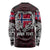 Personalized Norway Viking Blood Long Sleeve Shirt Nordic Runes and Shield of Ancestry in Tribal Knotwork