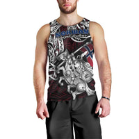 Personalized Norway Viking Blood Men Tank Top Nordic Runes and Shield of Ancestry in Tribal Knotwork