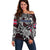 Personalized Norway Viking Blood Off Shoulder Sweater Nordic Runes and Shield of Ancestry in Tribal Knotwork