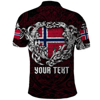 Personalized Norway Viking Blood Polo Shirt Nordic Runes and Shield of Ancestry in Tribal Knotwork