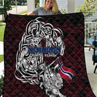 Norway Viking Blood Quilt Nordic Runes and Shield of Ancestry in Tribal Knotwork