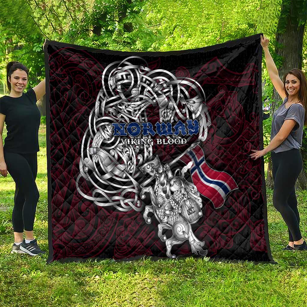 Norway Viking Blood Quilt Nordic Runes and Shield of Ancestry in Tribal Knotwork