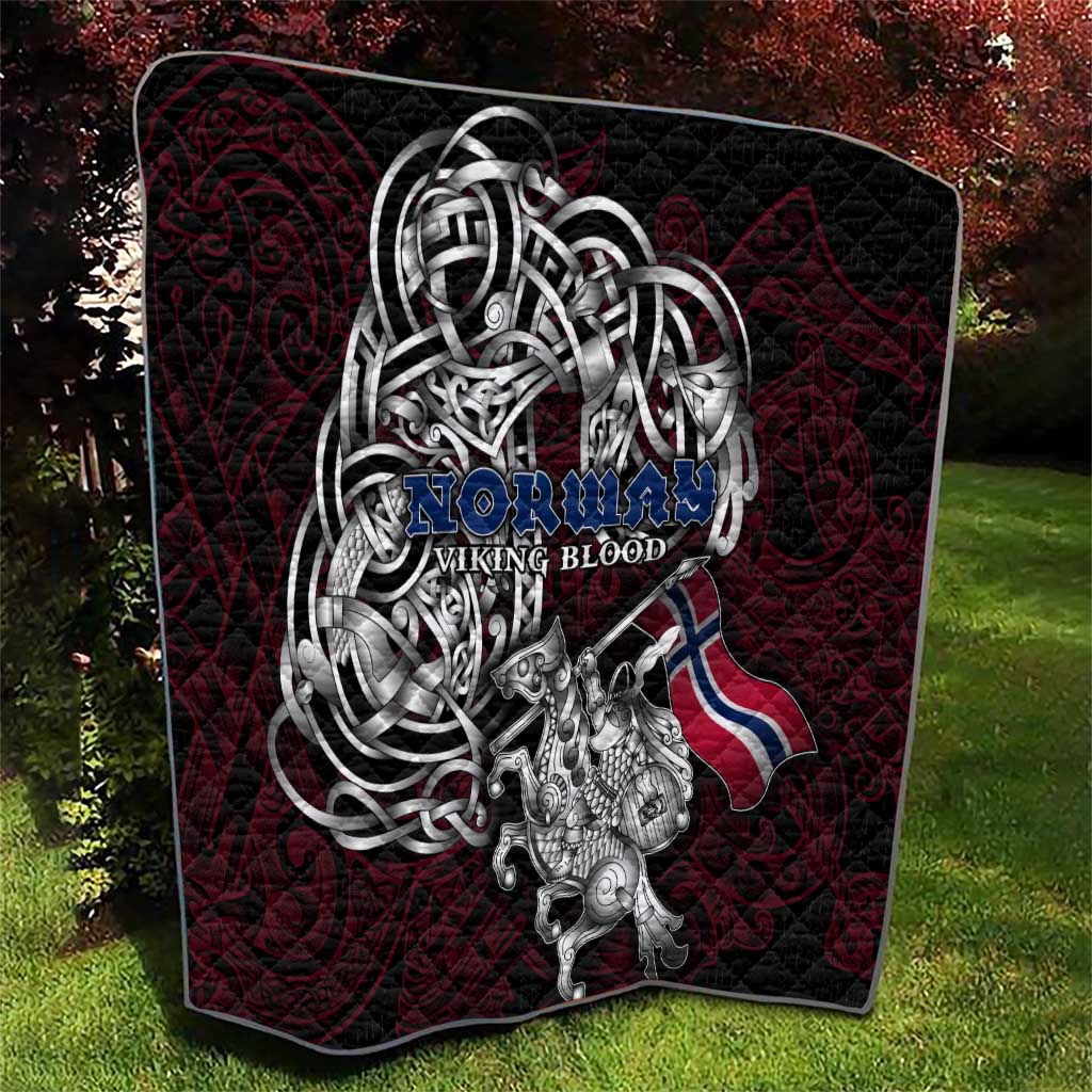 Norway Viking Blood Quilt Nordic Runes and Shield of Ancestry in Tribal Knotwork