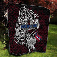Norway Viking Blood Quilt Nordic Runes and Shield of Ancestry in Tribal Knotwork